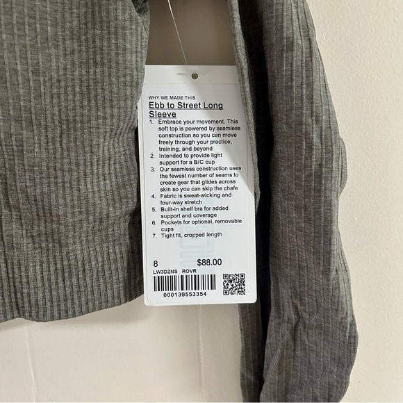Lululemon Egg to Street Long Sleeve Top in Rover‎ sz 8 - Picture 4 of 5